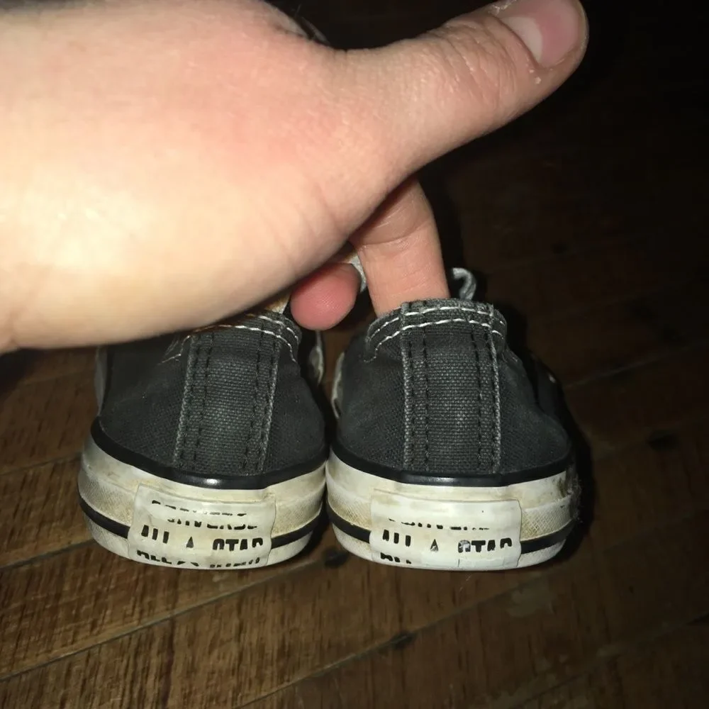 Converse black size 1 low top boat shoes